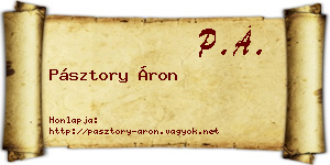 Pásztory Áron névjegykártya